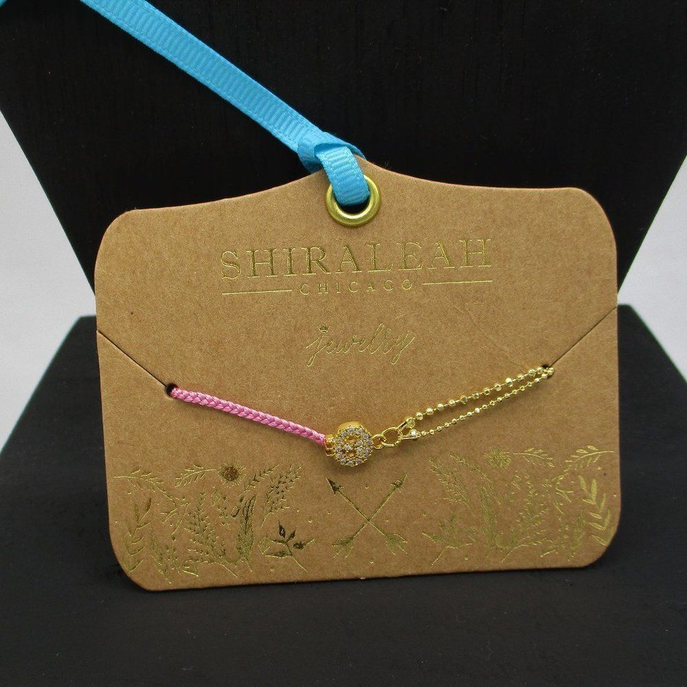 𝅺shiraleah Chicago jewelry - Adjustable Pink Mala String & Chain Bracelet